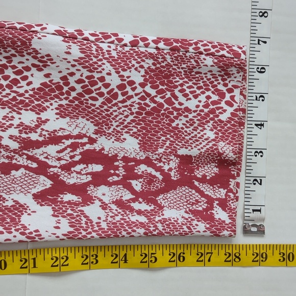 Krazy Larry Snakeskin Print TUMMY CONTROL Rayon Pants 12 Red White - Picture 12 of 15